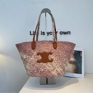 Celine 50X 28X 25cm straw tote bag